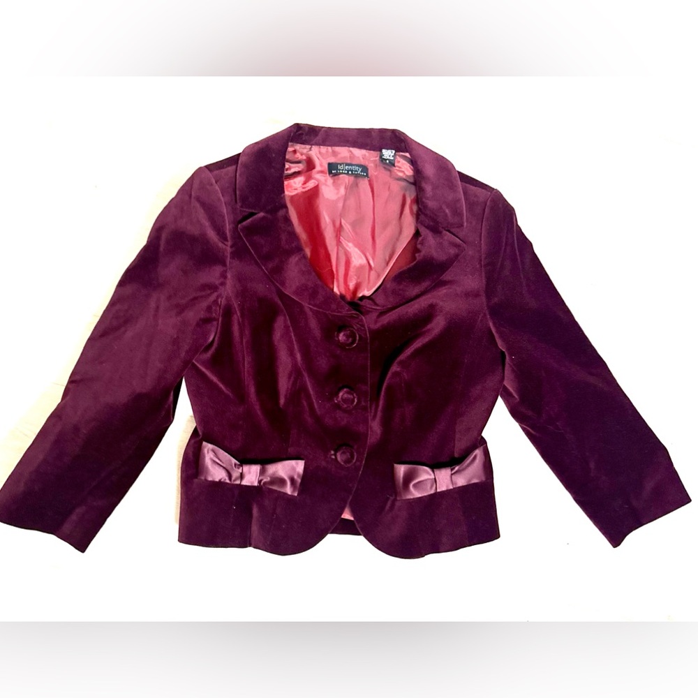 IDENTITY by LORD & TAYLOR Velvet Vintage Cotton Ribbon Jacket Women’s Size 6